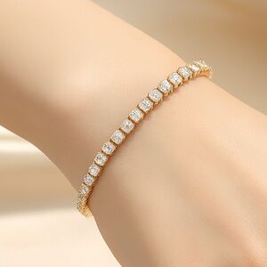 18K Gold Dipped Classic Tennis Chain Bracelet